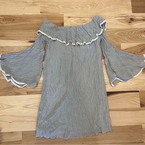 Grey Boho Entro Flowy 3/4 Sleeve Dress Size: Medium